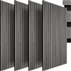 tectake® Set di 4 Pannelli Acustici Effetto Legno, 120 x 60 x 1,1 cm, Pannelli Fonoassorbenti Decorativi per Pareti, Set x4 Pannello Fonoassorbente Soffitto, 4pz Pannello Murale - Rovere Grigio Chiaro