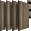 tectake® Set di 4 Pannelli Acustici Effetto Legno, 120 x 60 x 1,1 cm, Pannelli Fonoassorbenti Decorativi per Pareti, Set x4 Pannello Fonoassorbente Soffitto, 4 pz Pannello Murale - Rovere Scuro