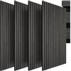 tectake® Set di 4 Pannelli Acustici Effetto Legno, 120 x 60 x 1,1 cm, Pannelli Fonoassorbenti Decorativi per Pareti, Set x4 Pannello Fonoassorbente Soffitto, 4 pz Pannello Murale - Quercia Nera