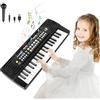 BABYJOLLY Pianola Bambini 37 Tasti, Tastiera Musicale Pianoforte con Microfono | Portatile Giocattolo Elettronica Pianoforte per 3-8 Anni, 8 Toni, 8 Ritmi, 19 Demo, Ideale per Principianti
