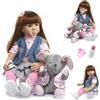 ZIYIUI Bambole Reborn Originali 24 Pollici 60 Centimetri Realistico in Silicone Morbido Femmine che Sembrano Vere Neonate con Capelli Lungh Toddler