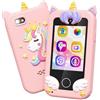 Kikapabi Telefono Giocattolo per Bambini, Regali a Tema Unicorno per Bambini e Bambine da 3 a 8 Anni, Smartphone con Schermo Tattile, Musica, Doppia Fotocamera e Giochi di Puzzle, Ideale per Compleanno