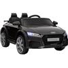 HOMCOM Macchina Elettrica per Bambini 3-5 Anni 12V Licenza AUDI TT Nero | 3Km/h, Auto Elettrica per Bambini, 2 Motori, Telecomando 2.4G, Clacson, Musica, Fari LED