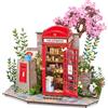 Rolife Puzzle 3D in Legno Cabina Telefonica Rossa di Londra Blossom Chiosco di Libri Modellino Fai da Te per Adulti con Luci LED Decorazione per la Casa Idea Regalo Creativa per Viaggiatori