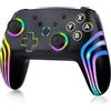 MYSTILUCK Controller Pro Wireless per Switch/Switch 2/Lite/OLED/PC | Illuminazione RGB 7 Colori Cambiabili, Grilletti Effetto Hall, Giroscopio 6 Assi, Doppia Vibrazione, Turbo, Design Ergonomico
