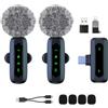 XIXIXIAXIA Microfono lavalier wireless per Android/iPhone/iOS/PC/Laptop,microfono da bavero per registrazione, microfono a clip, per registrazione video,Tiktok, Youtube, Vlogging,Trasmissioni dal (Nero)