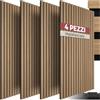 tectake® Set di 4 Pannelli Acustici Effetto Legno, 120 x 60 x 1,1 cm, Pannelli Fonoassorbenti Decorativi per Pareti, Set x4 Pannello Fonoassorbente Soffitto, 4 pz Pannello Murale - Rovere