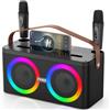 PKBD Karaoke con Supporto per Telefono/Tablet, per Casa e Feste | Con Due Microfoni Wireless/Luci LED /Sistema PA, Positionnement du Microphone d'Appoint
