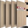 tectake® Set di 4 Pannelli Acustici Effetto Legno, 120 x 60 x 1,1 cm, Pannelli Fonoassorbenti Decorativi per Pareti, Set x4 Pannello Fonoassorbente Soffitto, 4 pz Pannello Murale - Rovere Chiaro