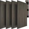tectake® Set di 4 Pannelli Acustici Effetto Legno, 120 x 60 x 1,1 cm, Pannelli Fonoassorbenti Decorativi per Pareti, Set x4 Pannello Fonoassorbente Soffitto, 4 pz Pannello Murale - Rovere Grigio