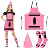 BSBUY 3PZ Costume da Pastello Adulti con Grembiule Cappello Cono e Calzino