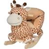 HOMCOM Cavallo a Dondolo in Legno Giraffa per i Bambini 60x33x45cm, Marrone | Cavalluccio a Dondolo
