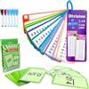 XIABYAYU Carte di Apprendimento Matematica, 51 Pcs Schede di Matematica, Schede di Divisione, Flashcards Bambini con 6 Penne Cancellabili, Carte Matematiche Divisione per Classe e Casa