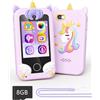 Kikapabi Telefono Giocattolo per Bambini, Regali a Tema Unicorno per Bambini e Bambine da 3 a 8 Anni, Smartphone con Schermo Tattile, Musica, Doppia Fotocamera e Giochi di Puzzle, Ideale per Compleanno