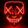 TK Gruppe Timo Klingler Maschera horror a LED - come da Purge incl. 3 effetti di luce, controllabili, per Halloween, Mardi Gras e Carnevale come costume per uomini e donne
