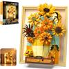 JMBricklayer Set da costruzione con girasole fiori per adulti con luci