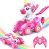 HappyGoLucky Unicorno Transform Macchina Telecomandata, Giochi Regalo Bambina 4-12 Anni | 2,4 GHz Monster Truck Macchinine per Bambini, Auto Radiocomandata, 360°, Luci, Robot Giocattolo Regalo Compleanno Natale