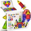 STEM MATCH Mattonelle Magnetiche da Viaggio per Bambini, Portatili da Viaggio Mini Piastrelle Giocattoli Magnetici Scatola da Costruzione, Giocattolo Regalo per Bambini di 3+ (40pcs Magnetiche Mattonelle)