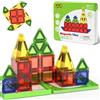 STEM MATCH Mattonelle Magnetiche da Viaggio per Bambini, Portatili da Viaggio Mini Piastrelle Giocattoli Magnetici Scatola da Costruzione, Giocattolo Regalo per Bambini di 3+ (26pcs Magnetiche Mattonelle)