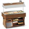 Tecfrigo Banco Buffet ad Isola Refrigerato con Cupola Motorizzata ISOLA4M - Temp +4° +10°C - Capacità N° 4 Bacinelle GN1/1