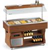 Tecfrigo Banco Buffet ad Isola Refrigerato con Cupola Motorizzata ISOLA6M - Temp +4° +10°C - Capacità N° 6 Bacinelle GN1/1