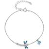 Qings Bracciale Animali Donna in Argento Sterling 925 Bracciale Farfalle/Libellula/Carpa Koi Regolabile Insetti con Zirconi Regali di Gioielli per Compleanni