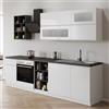 Dmora Cucina Completa Ronald Bianco Lucido Modulabile un Cassetto, 13 Ripiani Made in Italy