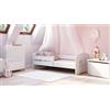 Dmora Letto per Bambini Wroclaw, Lettino per cameretta, Set Camera da Letto, Struttura Porta Materasso, 77x144 h56 cm, Bianco con Unicorno