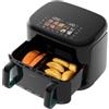 Cecotec Friggitrice ad Aria, Air Fryer 11L Cecofry&Grill Smokin'Prime 11000 | 2800W, Parete Divisoria Mobile, 4 Resistenze, Sapore Autentico di Griglia, Doppia Temperatura e Piatti Sani. Qualità Premium!
