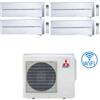 Mitsubishi Climatizzatore Condizionatore Mitsubishi Kirigamine Style Wifi R32 Bianco Perla Quadri Split Inverter 9000 + 9000 + 9000 + 9000 BTU con U.E. MXZ-4F80VF NOVITÁ Classe A++/A+