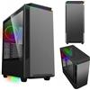 COIL Case per PC COIL, Paladin T801, Mid-Tower ATX, vetro temperato, ventola ARGB 12cm rainbow, nero