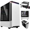 COIL Case per PC COIL, Paladin T801, Mid-Tower ATX, vetro temperato, ventola ARGB 12cm rainbow, bianco