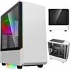 COIL Case per PC COIL, Panda T802, Mid-Tower ATX, vetro temperato, ventola ARGB 12cm rainbow, bianco