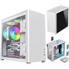 COIL Case per PC COIL, Spark Pro, Mid-Tower ATX, vetro temperato, canale del flusso d'aria verticale, bianco
