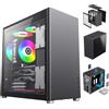 COIL Case per PC COIL, Spark Pro, Mid-Tower ATX, vetro temperato, canale del flusso d'aria verticale, nero