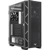 PREYON Nest Meshy: Case per PC, formato ATX Midi Tower, ideale per computer da gaming, con pannello frontale a rete, finestra laterale in vetro, ventola da 120mm e compatibile con schede madri E-ATX. Colore: nero. Case per PC desktop