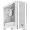 PREYON Nest Windy, case per PC bianco, case gaming ATX, tower midi, case per computer bianco, 4 ventole da 120mm, pannello frontale a rete, finestra laterale in vetro, case ATX