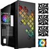 BitFenix Case PC BITFENIX Tracery ARGB, Midi-Tower, E-ATX, 3 ventole A-RGB da 140 mm + 1 da 120 mm, USB 3.0, tipo C, vetro temperato, nero