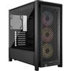 Corsair Case ATX CORSAIR 4000D RS ARGB, modulare, 3 ventole ARGB preinstallate, elevata portata d'aria