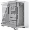Corsair Case per PC, CORSAIR 6500X, vetro temperato, mid-tower, doppia camera, bianco