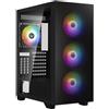 BitFenix Case PC, BitFenix Flow, Midi Tower, ATX, nero, ventola ARGB, finestra in vetro temperato