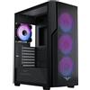 PREYON Nest Aero: Case per PC ATX Midi Tower, case per gaming, con 4 ventole ARGB da 120mm, pannello frontale in mesh, pannello laterale in vetro temperato, case per PC RGB, compatibile con sistemi di raffreddamento a liquido, porta USB-C