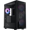 PREYON Nest Quarry, case per PC ATX Midi Tower, case per computer da gaming, silenzioso, con 4 ventole ARGB da 120mm, pannello laterale in vetro temperato, illuminazione RGB, compatibile con sistemi di raffreddamento a liquido, porta USB-C