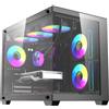 darkflash Case per PC Darkflash B275 PRO Nero RGB, torre ATX di medie dimensioni con 6 ventole