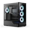 Aerocool Case per PC, AEROCOOL P500A, Midi-Tower, ATX, 4 ventole ARGB da 120 mm, USB 3.0, vetro temperato, nero
