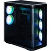 ZALMAN Case per PC ZALMAN P60, nero, formato ATX medio, 5 ventole da 120 mm con illuminazione ARGB, pannello laterale in vetro temperato curvo, porta USB 3.0 Type-C