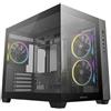DeepCool Case per PC, DEEPCOOL CG330, formato mini-torre, compatibile con schede madri Micro-ATX, dotato di 3 ventole ARGB, colore nero