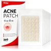 fittdai Patch brufoli Idrocolloidali Invisibili - Pimple Patch impermeabili traspiranti, Assorbimento potente, zero residui, Trattamento acne, 10MM & 12MM (360 cerotti per brufoli viso)