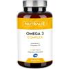 NUTRALIE Omega 3 Olio di Pesce Complex 2000 mg - EPA E DHA 1257mg | IFOS - Vit D e E - Fish Oil e Acidi Grassi Essenziali - 60 Capsule Molli Olio di Pesce Omega 3 Complex Nutralie