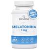 Bandini® Melatonina Forte Pura da 200 Compresse (Scorta + 6 mesi), Integratore per Dormire 1mg per Compressa, Facile da deglutire, Migliora la Qualità del Sonno Regolando il Ciclo Sonno-Veglia